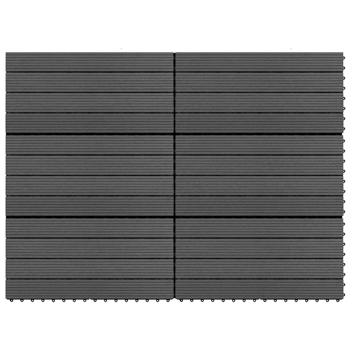 vidaXL Πλάκα Κατασκευής 6 τεμ. Μαύρο 60 x 30 cm WPC