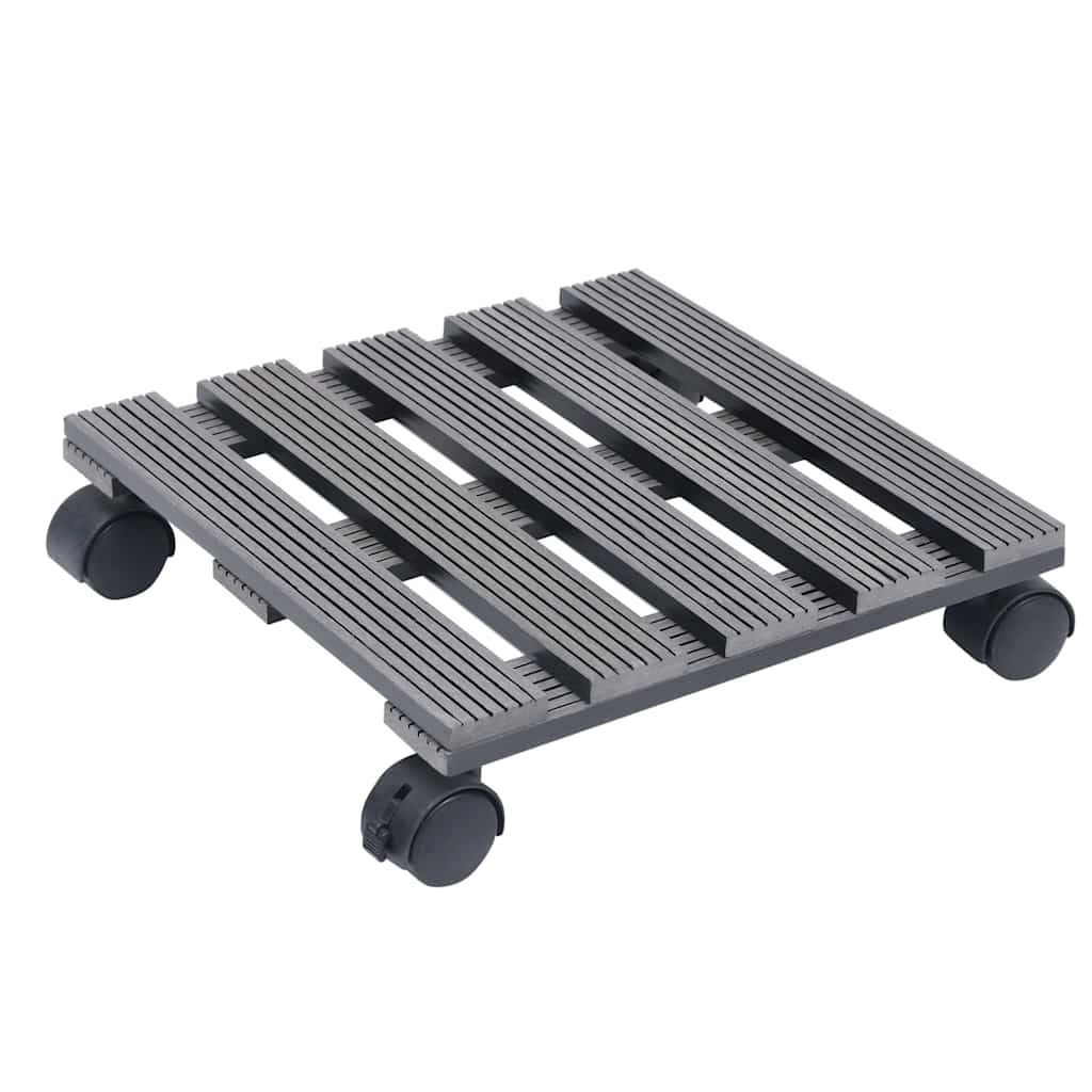 vidaXL Βάσεις για Γλάστρες με Ρόδες 2 τεμ. Γκρι 30x30x7,5 εκ. από WPC