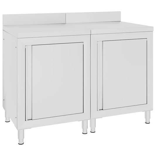 vidaXL Ερμάριο Πάγκος Εργασίας 120 x 60 x 96 εκ. από Ανοξείδωτο Ατσάλι