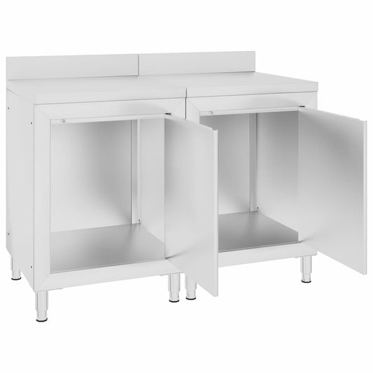 vidaXL Ερμάριο Πάγκος Εργασίας 120 x 60 x 96 εκ. από Ανοξείδωτο Ατσάλι