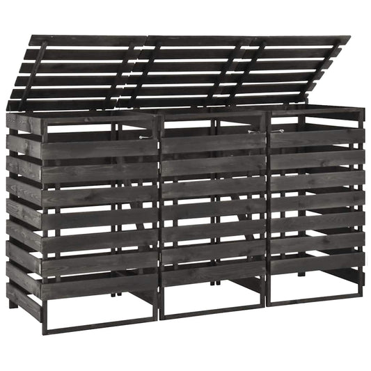 vidaXL Πλαίσιο Τριπλό για Κάδους 210x75x121 εκ. Βαμμένο Μασίφ Πεύκο