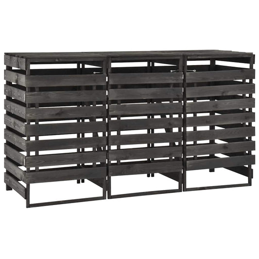 vidaXL Πλαίσιο Τριπλό για Κάδους 210x75x121 εκ. Βαμμένο Μασίφ Πεύκο