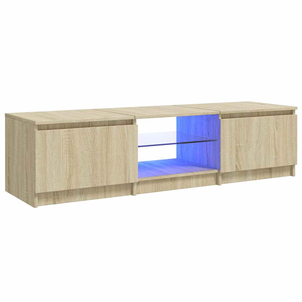 vidaXL Έπιπλο Τηλεόρασης με LED Sonoma Δρυς 140x40x36 εκ.