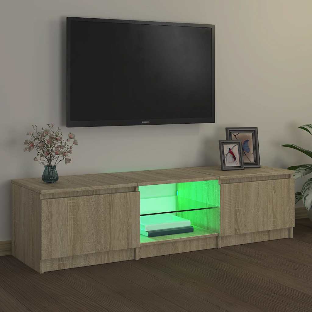 vidaXL Έπιπλο Τηλεόρασης με LED Sonoma Δρυς 140x40x36 εκ.
