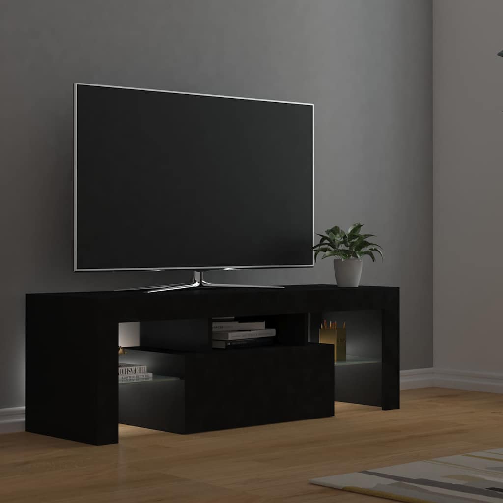vidaXL Έπιπλο Τηλεόρασης με LED Μαύρο 120x35x40 εκ.