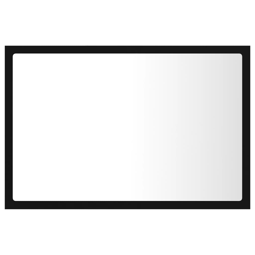 vidaXL Καθρέφτης Μπάνιου με LED Μαύρος 60x8,5x37 εκ. Ακρυλικός