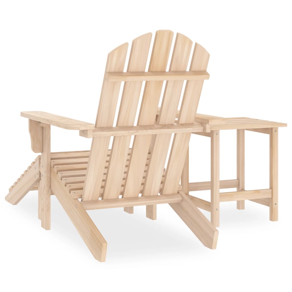vidaXL Καρέκλα Κήπου Adirondack με Υποπόδιο & Τραπέζι από Ξύλο Ελάτης