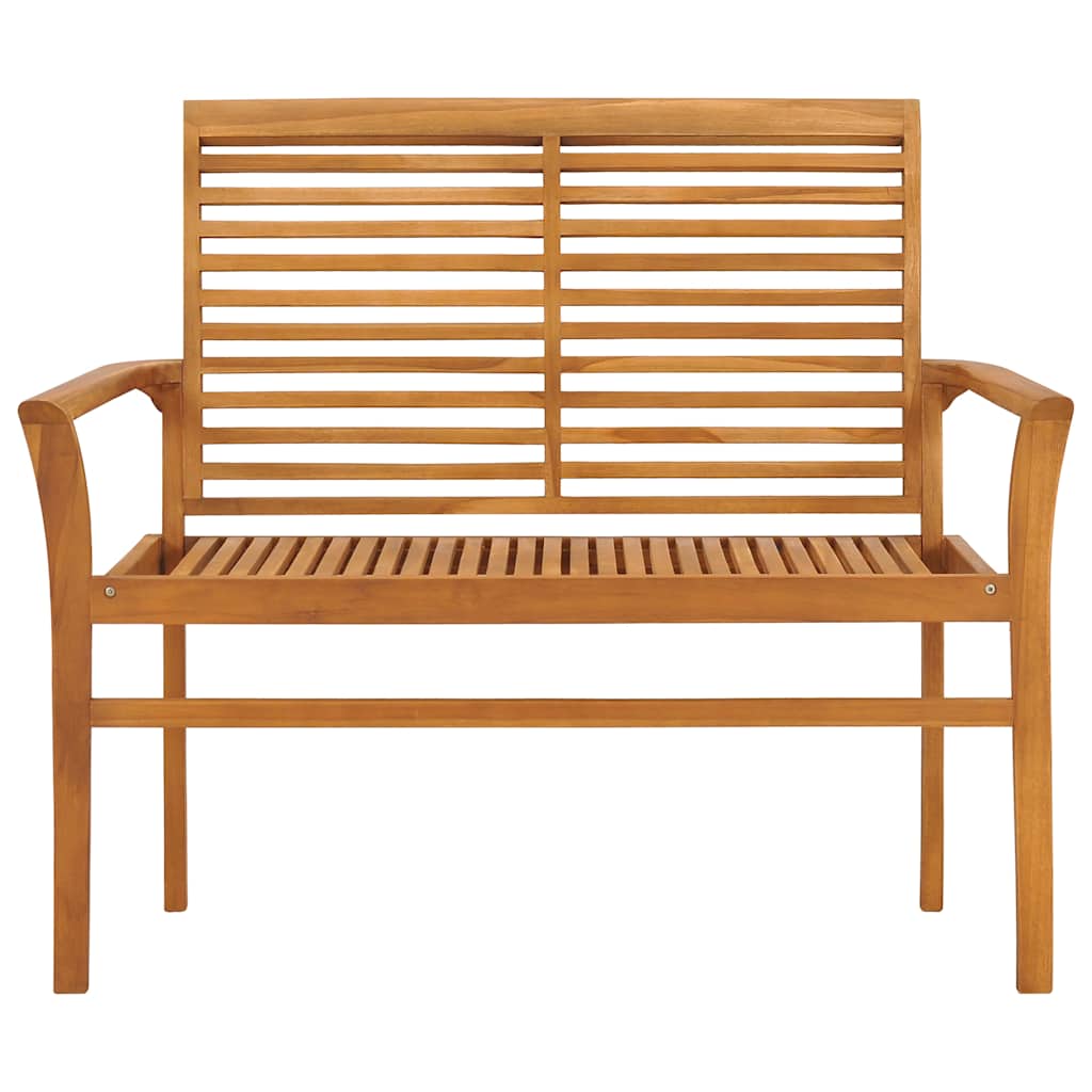 vidaXL Παγκάκι Κήπου 112 εκ. από Μασίφ Ξύλο Teak με Taupe Μαξιλάρι