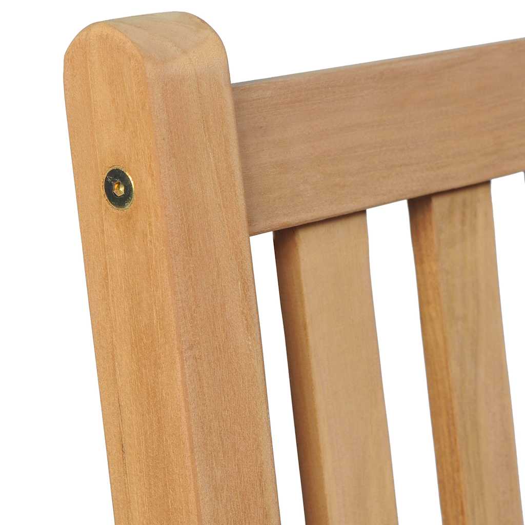 vidaXL Καρέκλες Κήπου 2 τεμ. Μασίφ Ξύλο Teak με Γκρι Καρό Μαξιλάρια
