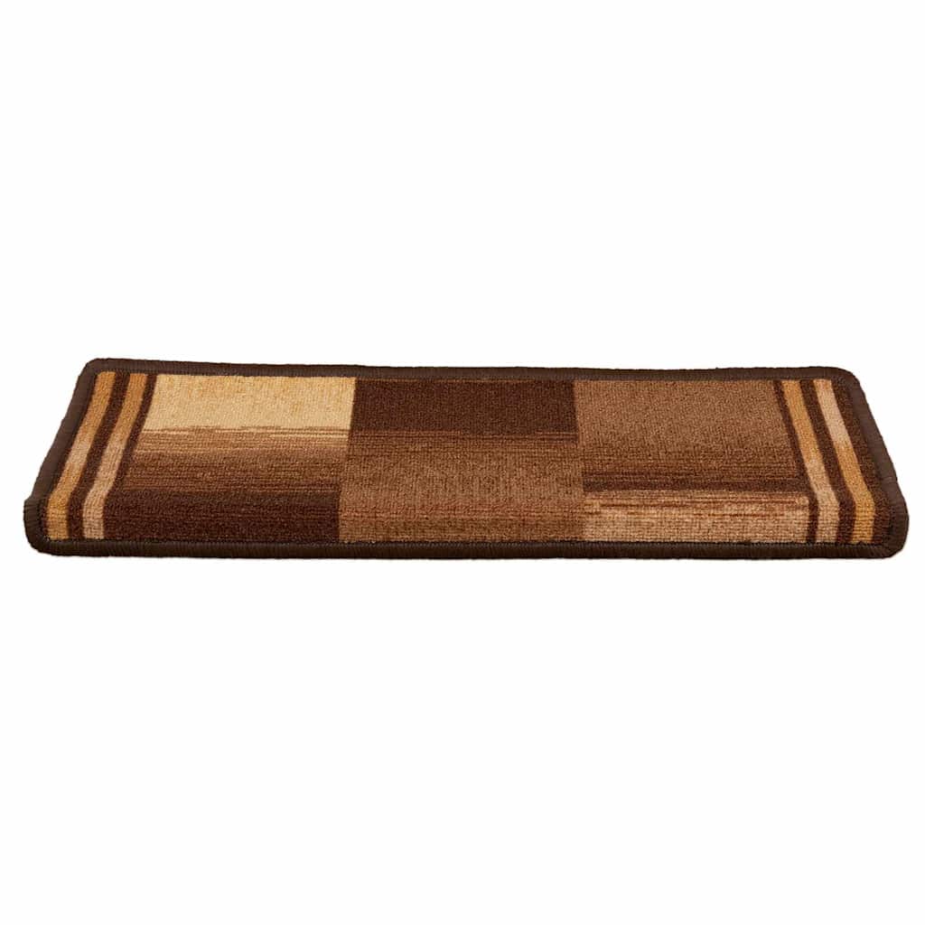 vidaXL Πατάκια Σκάλας Αυτοκόλλητα 15 τεμ. Καφέ 65x21x4 εκ.