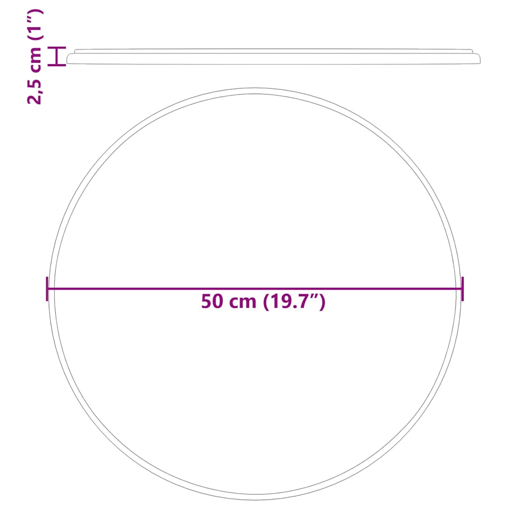 vidaXL Επιφάνεια Τραπεζιού Γκρι Ø50 x 2,5 εκ. Μαρμάρινη