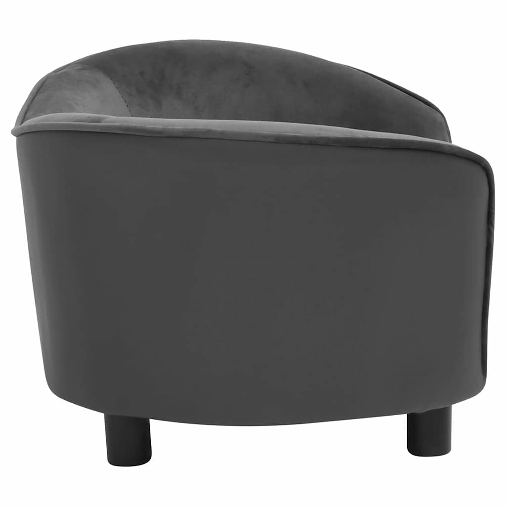 vidaXL Καναπές-Κρεβάτι Σκύλου Σκ. Γκρι 69x49x40 εκ. Βελουτέ/Συν. Δέρμα