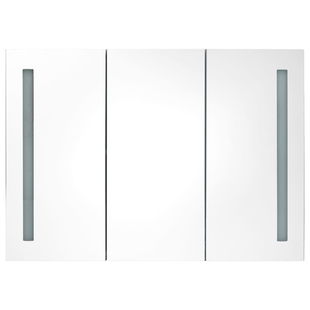 vidaXL Καθρέφτης Μπάνιου με Ντουλάπι & LED Δρυς 89 x 14 x 62 εκ.