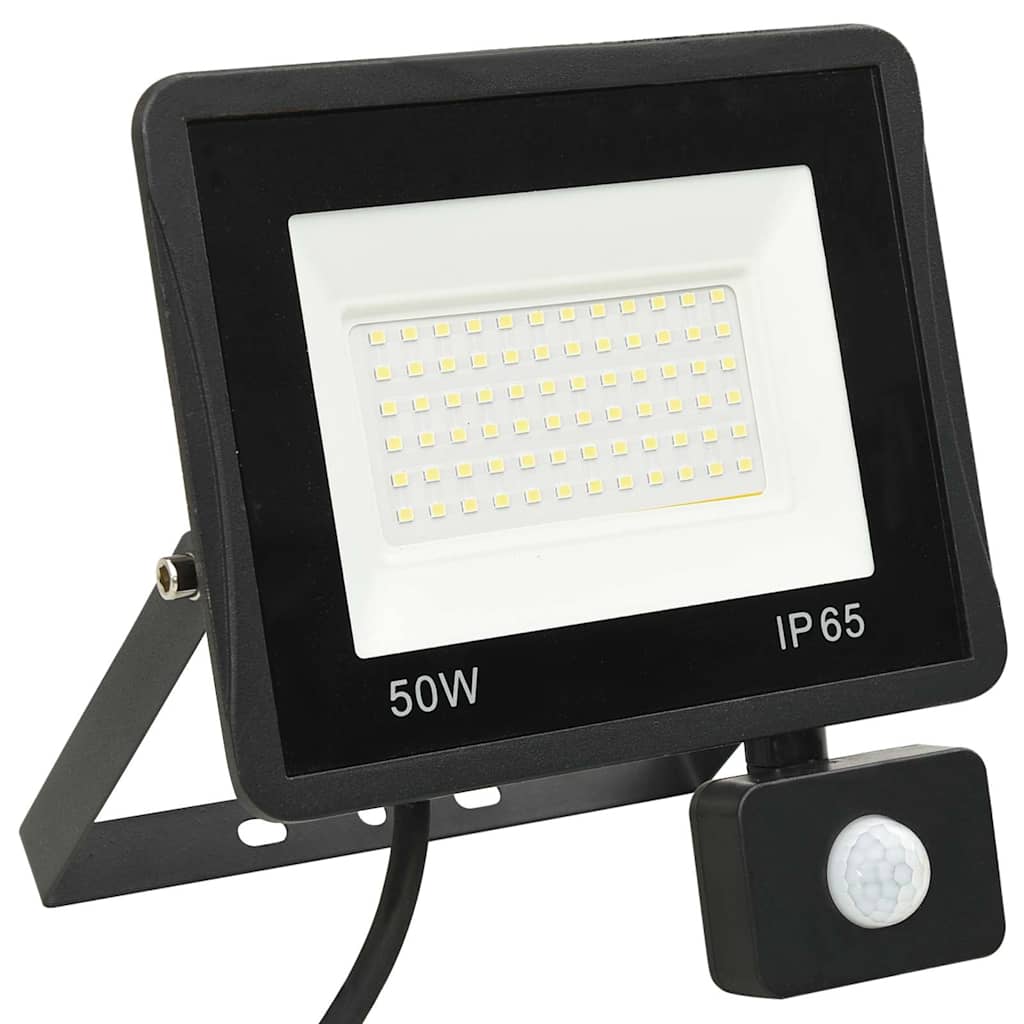 vidaXL Προβολέας LED με Αισθητήρα Θερμό Λευκό 50 W