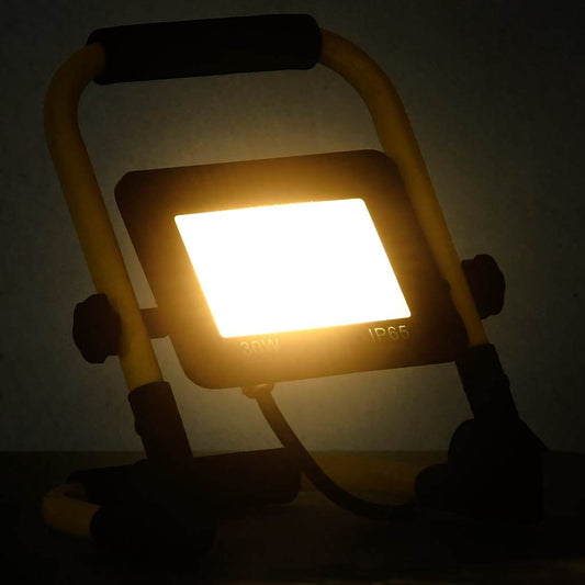 vidaXL Προβολέας LED με Λαβή Θερμό Λευκό 30 W