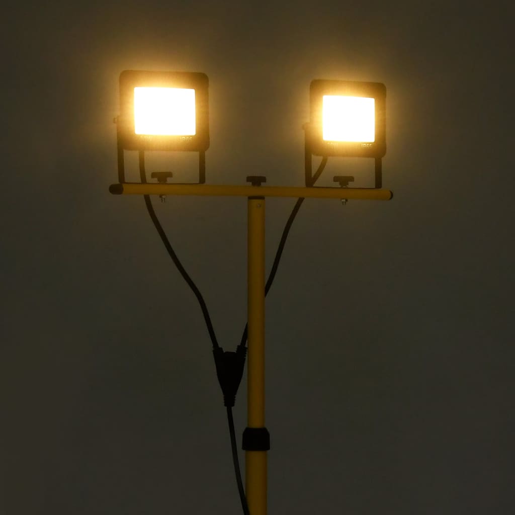 vidaXL Προβολέας LED με Τρίποδο Θερμό Λευκό 2 x 30 W