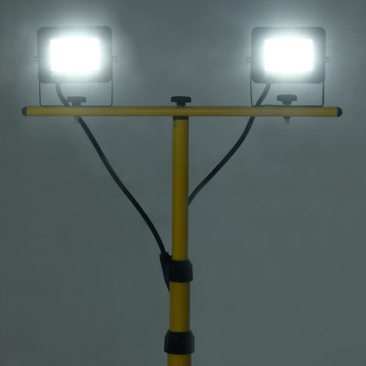 vidaXL Προβολέας LED με Τρίποδο Ψυχρό Λευκό 2 x 30 W