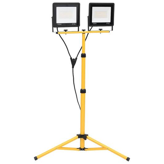 vidaXL Προβολέας LED με Τρίποδο Ψυχρό Λευκό 2 x 100 W