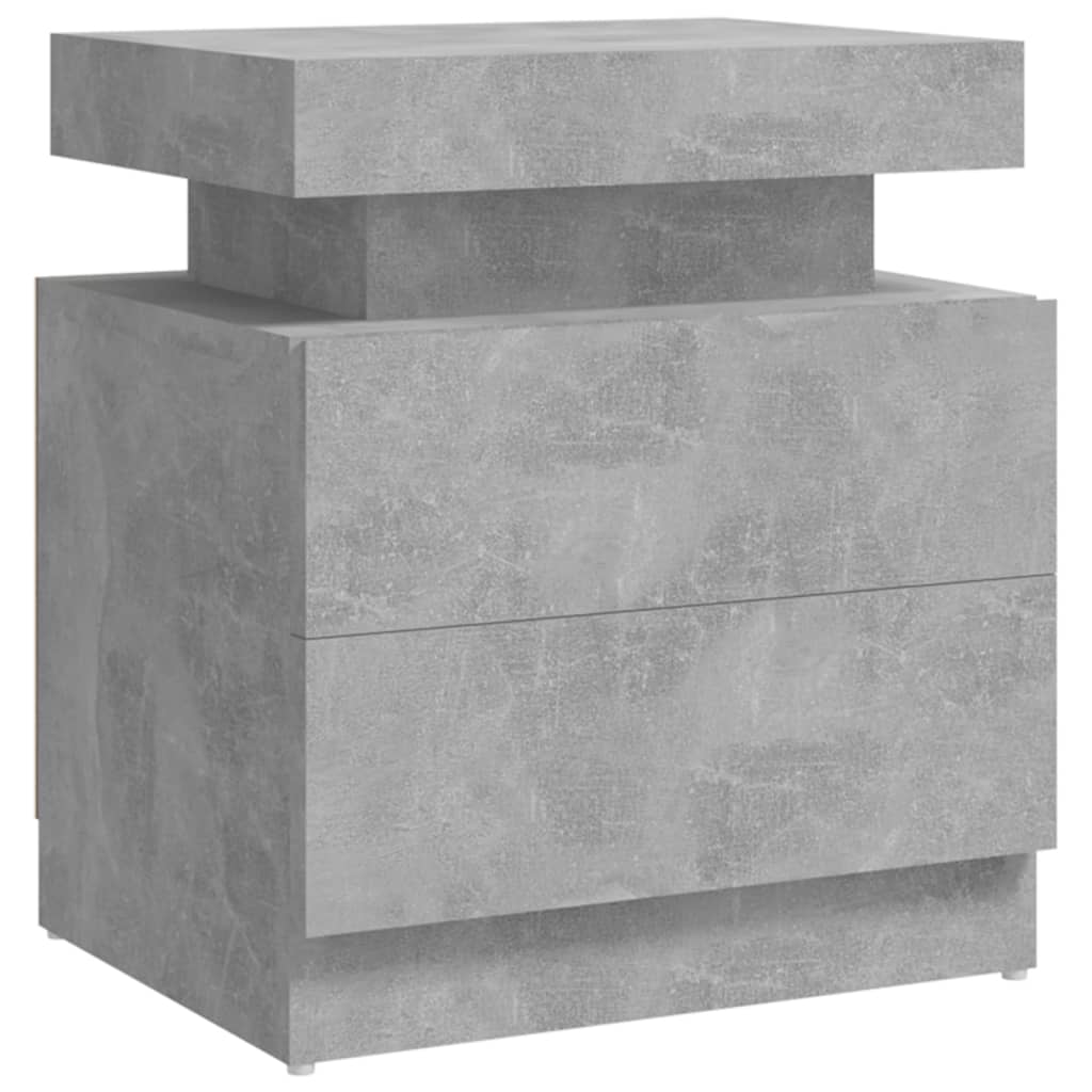 vidaXL Κομοδίνο Γκρι Σκυροδέματος 45 x 35 x 52 εκ. από Επεξεργ. Ξύλο