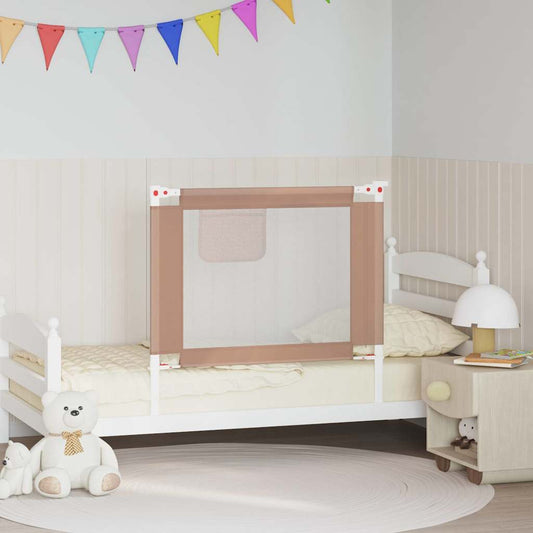 vidaXL Μπάρα Κρεβατιού Προστατευτική Taupe 90 x 25 εκ. Υφασμάτινη