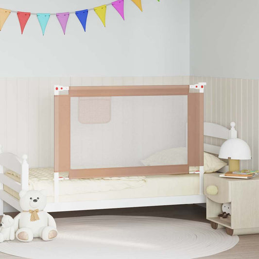 vidaXL Μπάρα Κρεβατιού Προστατευτική Taupe 120 x 25 εκ. Υφασμάτινη