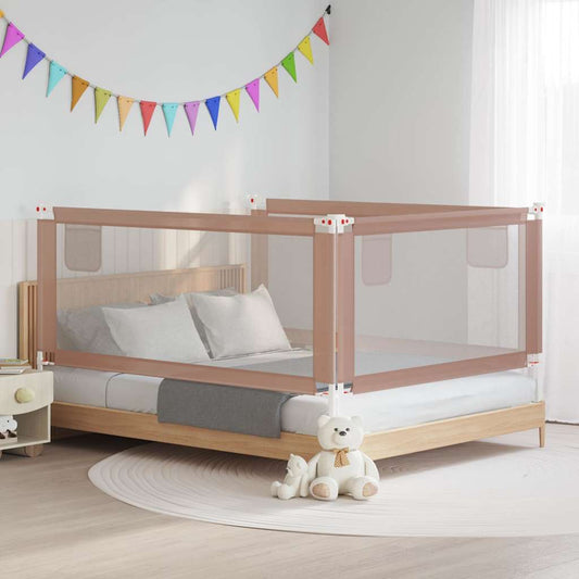 vidaXL Μπάρα Κρεβατιού Προστατευτική Taupe 190 x 25 εκ. Υφασμάτινη