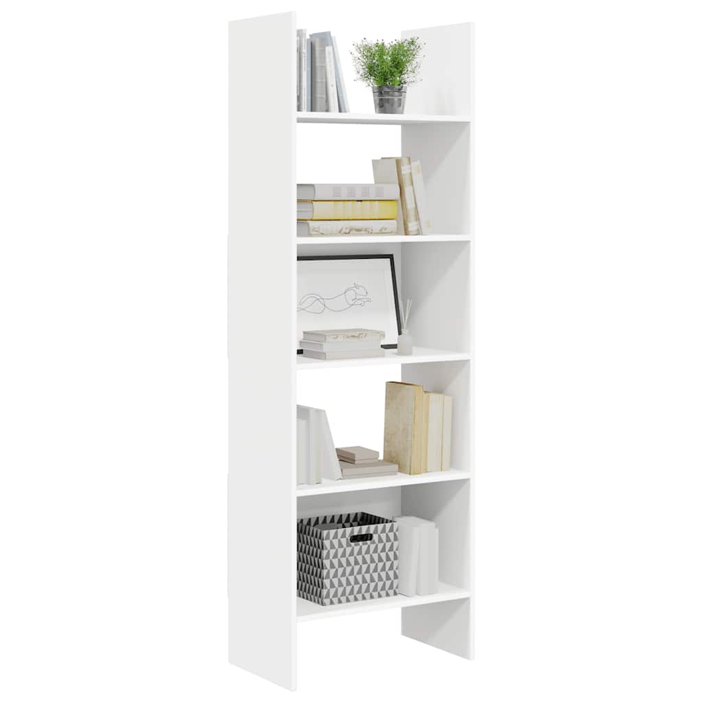 vidaXL Βιβλιοθήκη Λευκή 60 x 35 x 180 εκ. από Επεξ. Ξύλο