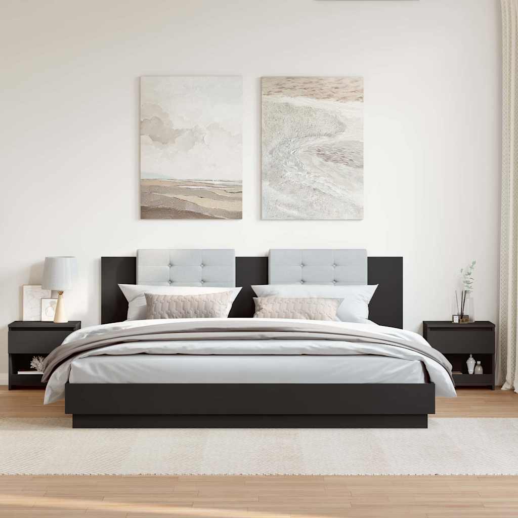 vidaXL Κομοδίνα 2 τεμ. Μαύρα 40 x 30 x 39 εκ. Επεξ. Ξύλο