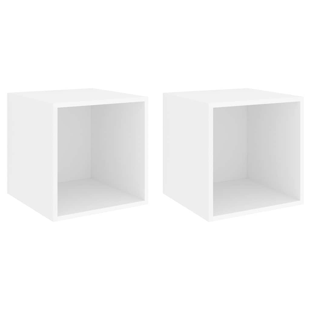 vidaXL Ντουλάπια Τοίχου 2 τεμ. Λευκά 37 x 37 x 37 εκ. από Επεξ. Ξύλο