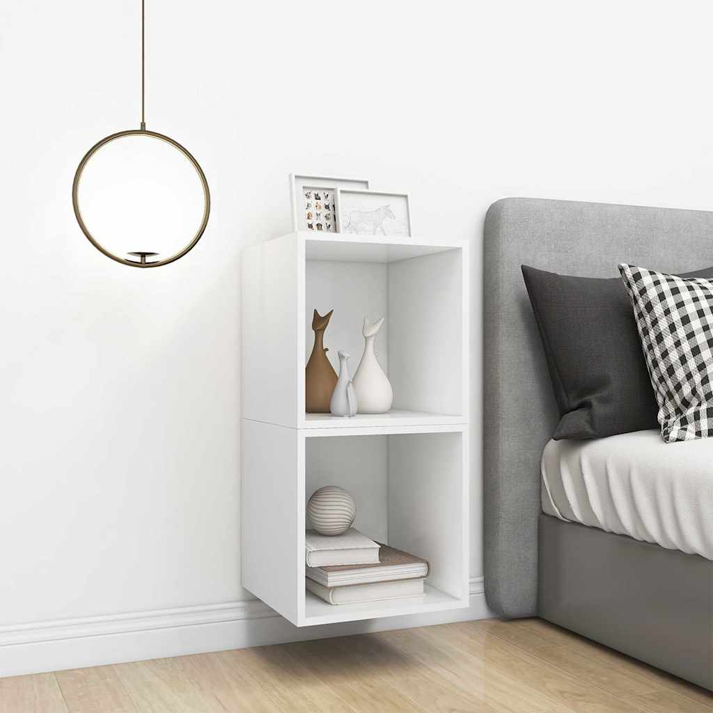 vidaXL Ντουλάπια Τοίχου 2 τεμ. Λευκά 37 x 37 x 37 εκ. από Επεξ. Ξύλο