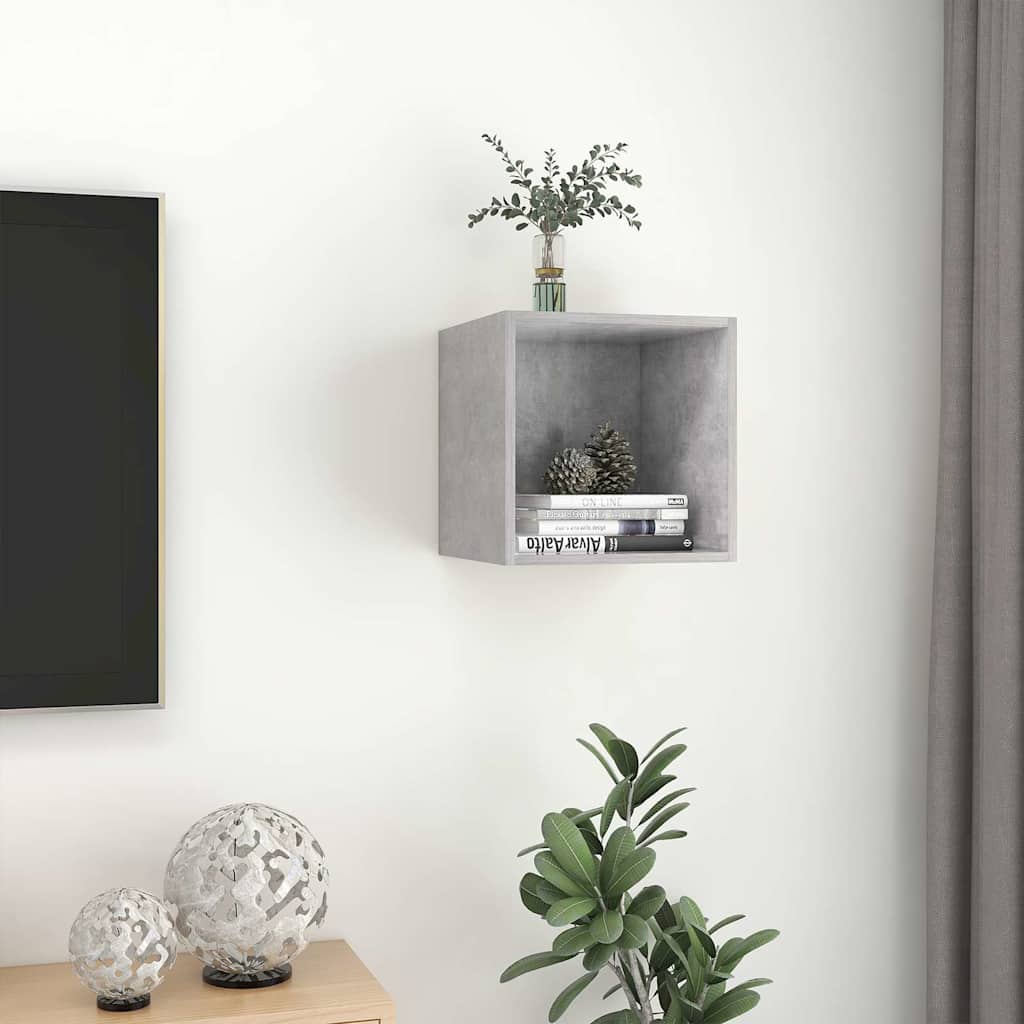 vidaXL Ντουλάπι Τοίχου Γκρι Σκυροδέματος 37x37x37 εκ. από Επεξ. Ξύλο