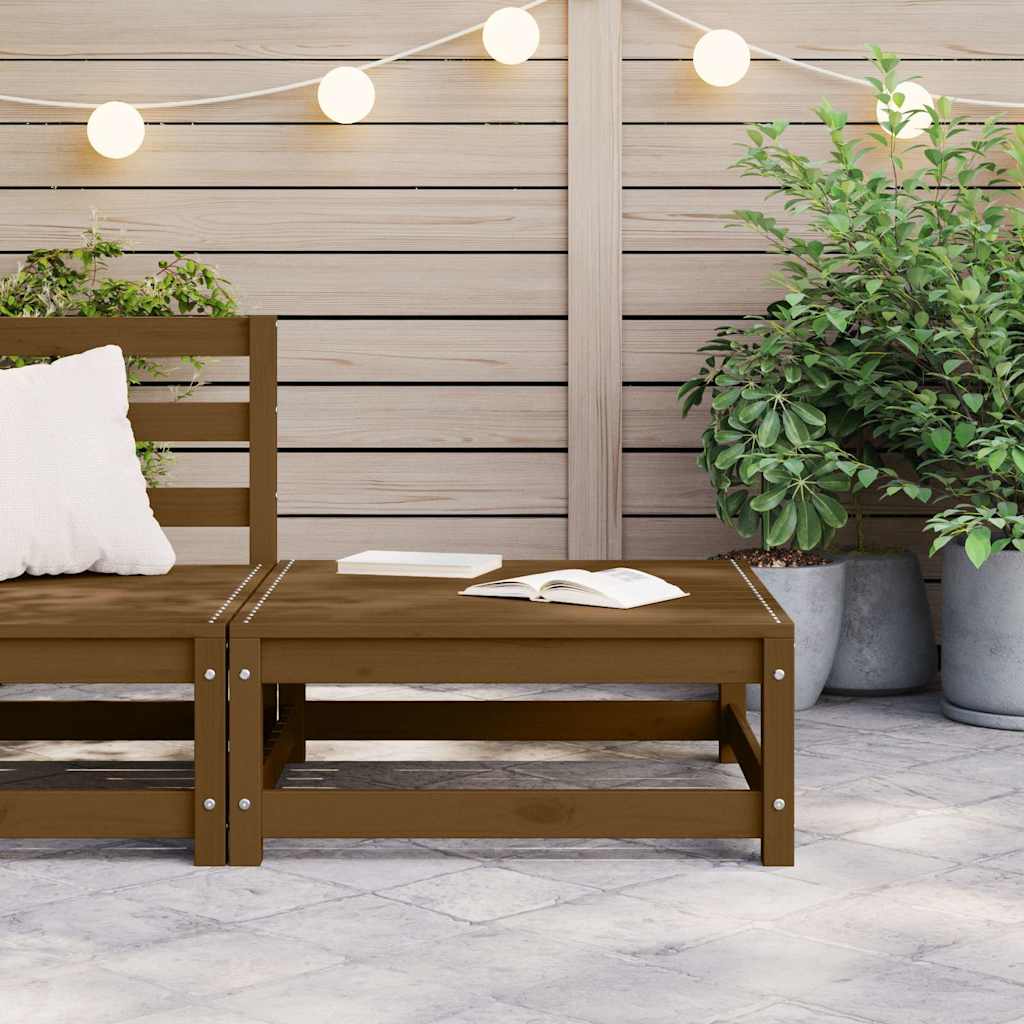 vidaXL Υποπόδιο Κήπου Καφέ Μελί 70 x 70 x 30 εκ. από Μασίφ Ξύλο Πεύκου