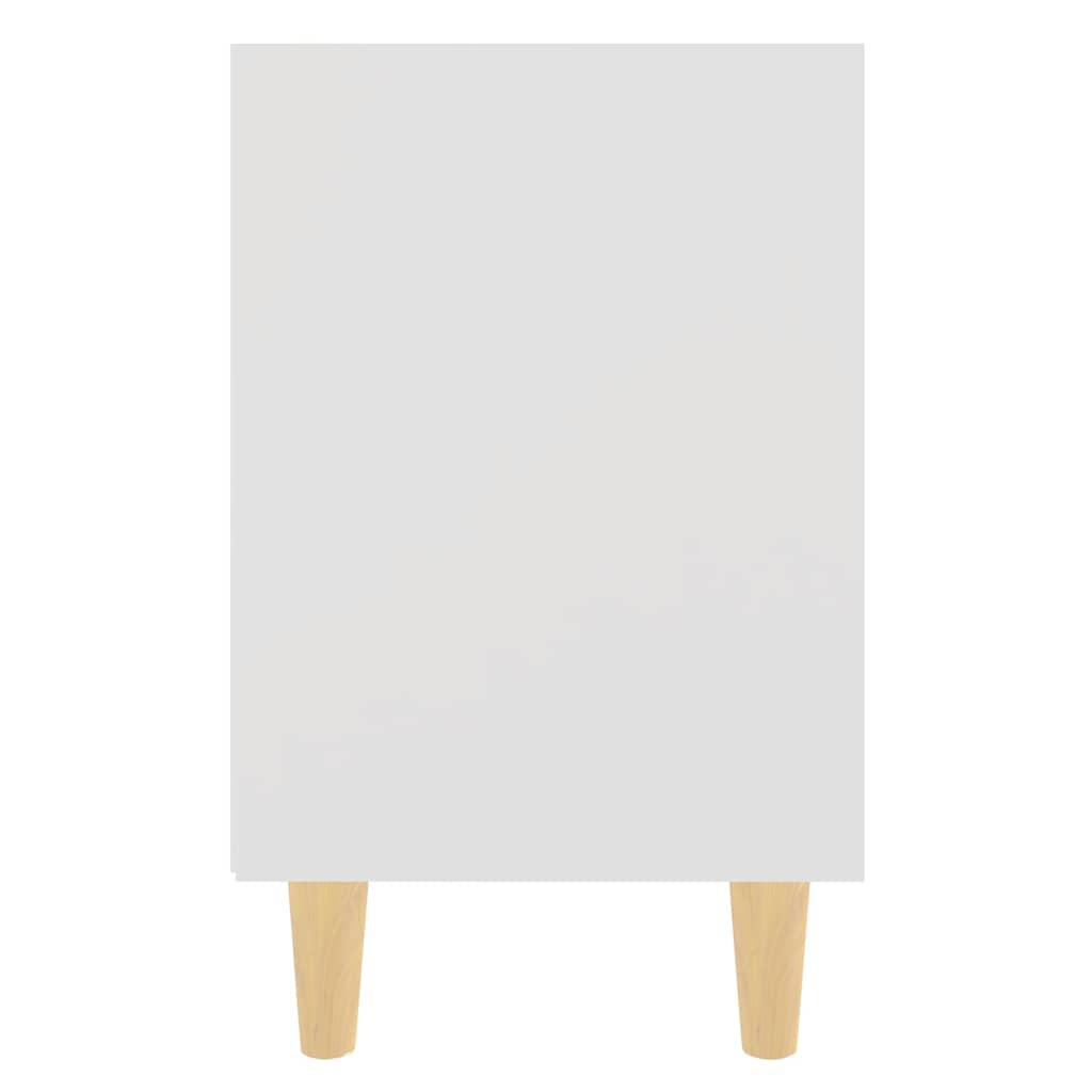 vidaXL Κομοδίνo Λευκό 40 x 30 x 50 εκ. με Μασίφ Ξύλινα Πόδια