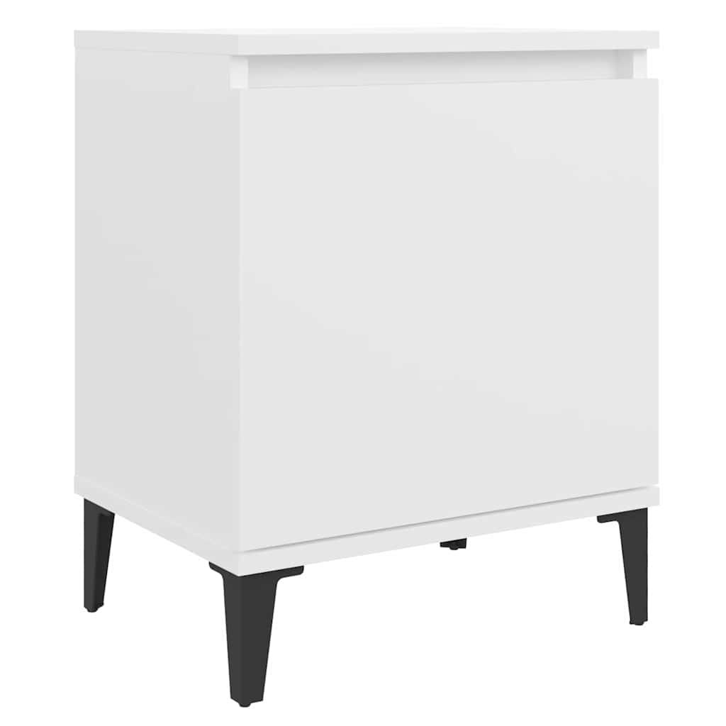 vidaXL Κομοδίνα Λευκά 40 x 30 x 50 εκ. με Μεταλλικά Πόδια