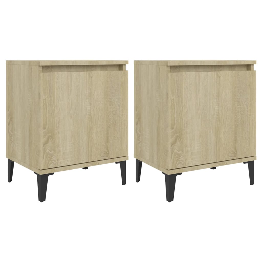 vidaXL Κομοδίνα Sonoma Δρυς 40 x 30 x 50 εκ. με Μεταλλικά Πόδια