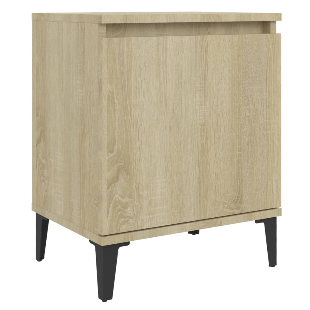 vidaXL Κομοδίνα Sonoma Δρυς 40 x 30 x 50 εκ. με Μεταλλικά Πόδια