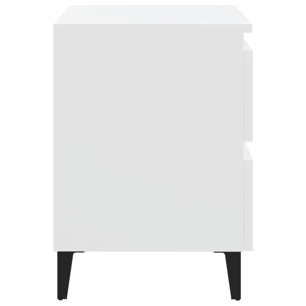 vidaXL Κομοδίνο Λευκό 40 x 35 x 50 εκ. από Επεξ. Ξύλο