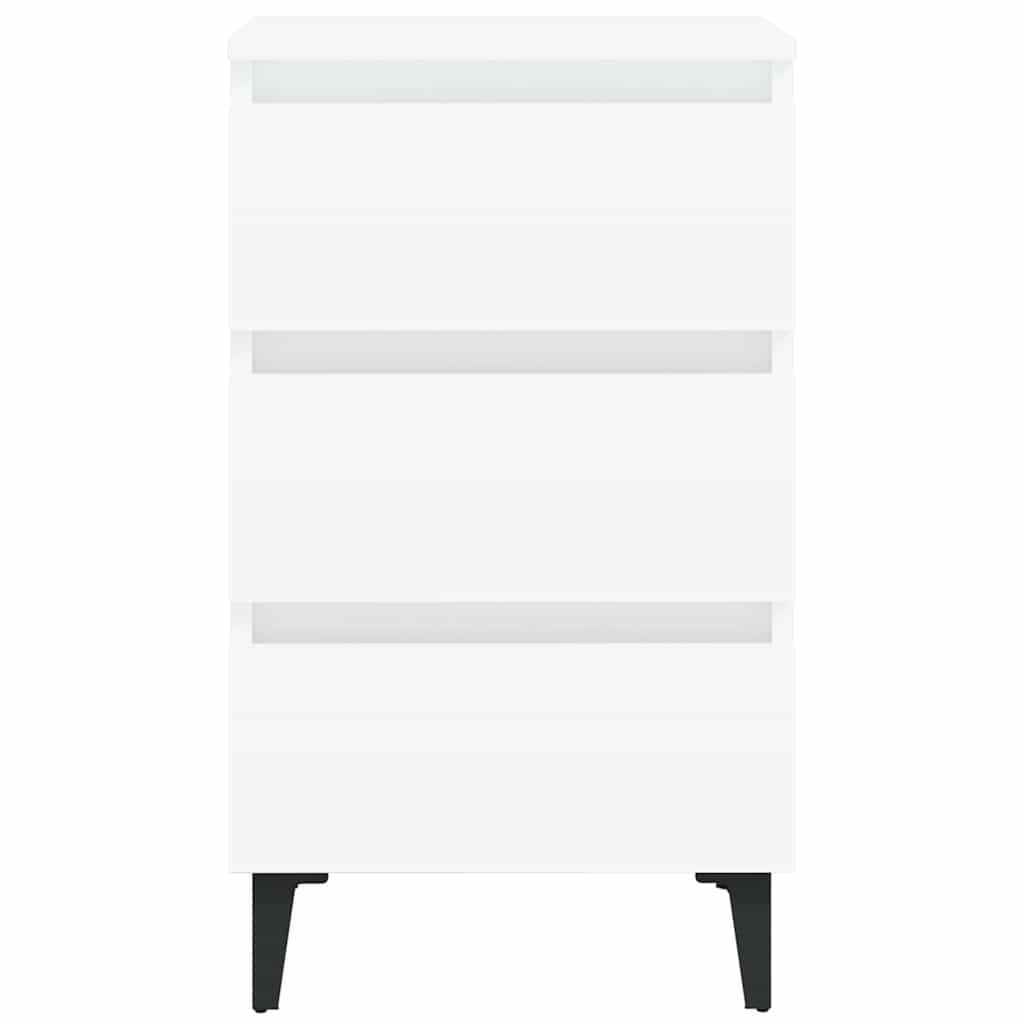 vidaXL Κομοδίνο Λευκό 40 x 35 x 69 εκ. με Μεταλλικά Πόδια