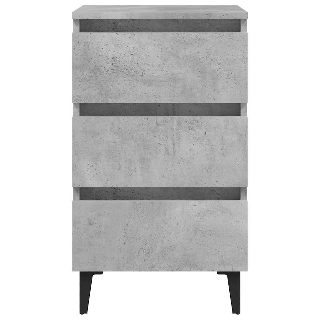 vidaXL Κομοδίνo Γκρι Σκυροδέματος 40 x 35 x 69 εκ. με Μεταλλικά Πόδια