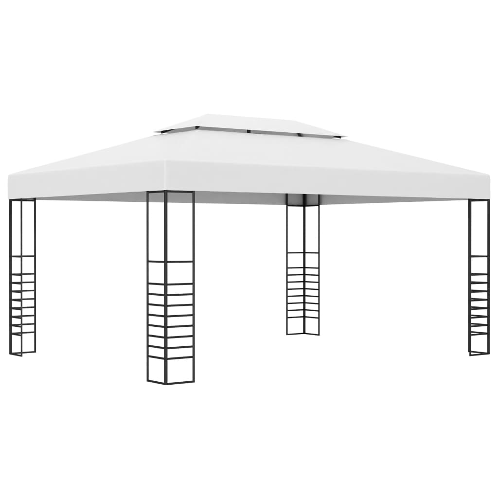 vidaXL Κιόσκι με Φωτάκια LED Λευκό 4 x 3 x 2,7 μ.