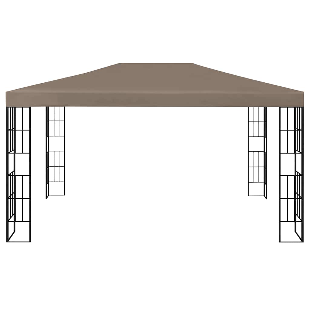 vidaXL Κιόσκι με Φωτάκια LED Taupe 4 x 3 μ.