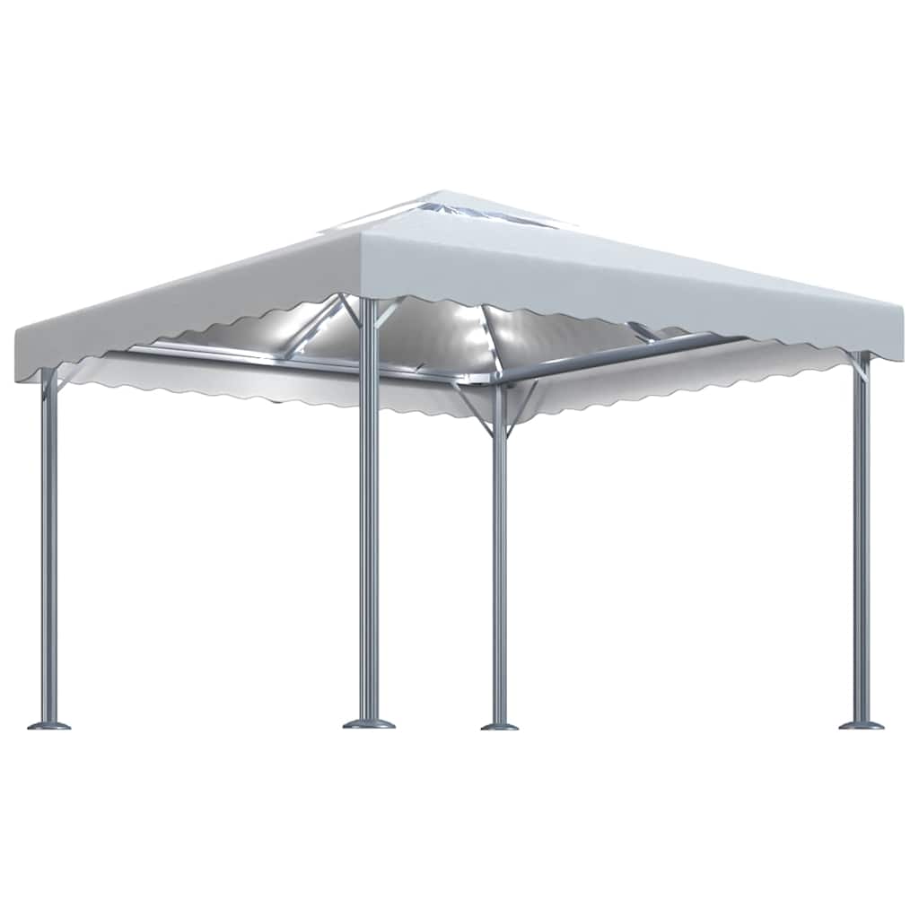 vidaXL Κιόσκι με Φωτάκια Κρεμ LED 300 x 300 εκ. Αλουμινίου