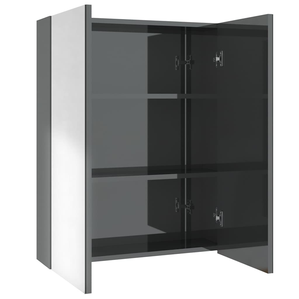 vidaXL Ντουλάπι Μπάνιου με Καθρέφτη Γκρι 60 x 15 x 75 εκ. από MDF