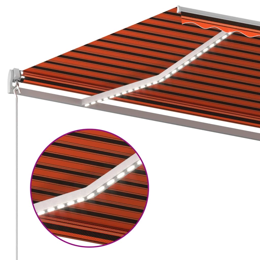 vidaXL Χειροκίνητη τέντα με ηλιακό LED 4 x 3 m