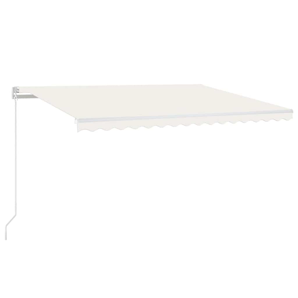 vidaXL Τέντα Συρόμενη Χειροκίνητη με LED Κρεμ 450 x 300 εκ.