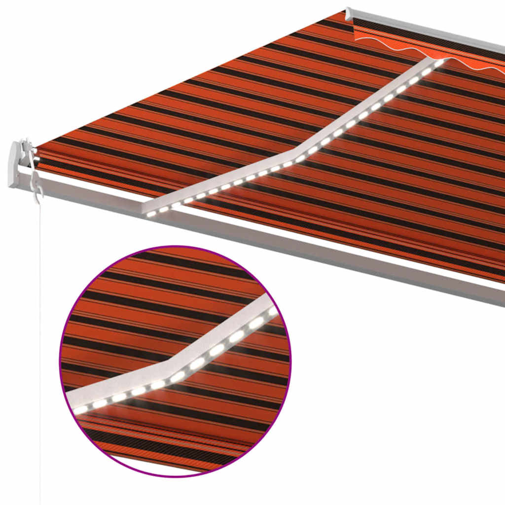 vidaXL Ηλεκτρική τέντα με LED και αισθητήρα 6 x 3 m