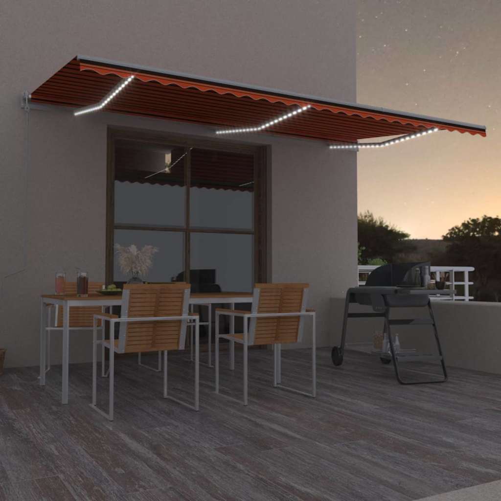 vidaXL Ηλεκτρική τέντα με LED και αισθητήρα 6 x 3 m