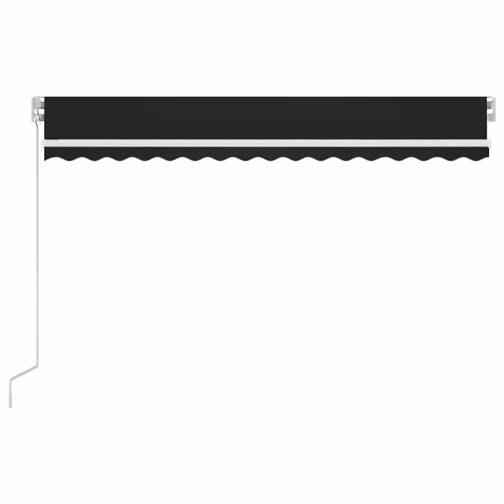 vidaXL Τέντα Συρόμενη Χειροκίνητη με LED Ανθρακί 450 x 350 εκ.