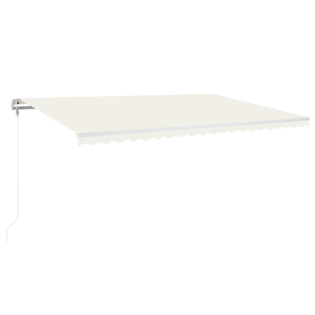 vidaXL Ηλεκτρική τέντα με LED και αισθητήρα 5 x 3,5 m Κρεμ