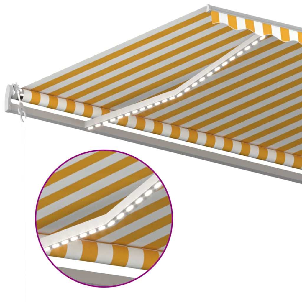 vidaXL Ηλεκτρική τέντα με LED και αισθητήρα 5 x 3,5 m
